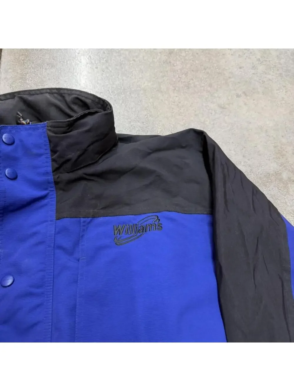 vintage carhartt blue and black hiking parka jacket size xl